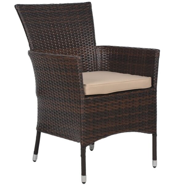 Πολυθρόνα κήπου "MAROCCO" στοιβαζόμενη wicker μεταλλική σε χρώμα cappuccino 63x62x86