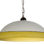 Μονόφωτο φωτιστικό από γυαλί σε χρώμα λευκό/κίτρινο Φ40 Ε27