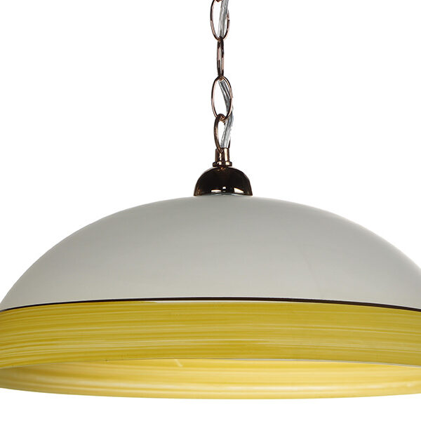 Μονόφωτο φωτιστικό από γυαλί σε χρώμα λευκό/κίτρινο Φ40 Ε27