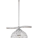 Φωτιστικό μονόφωτο "CAROLINA" μεταλλικό σε χρώμα ασημί Φ28 Ε27