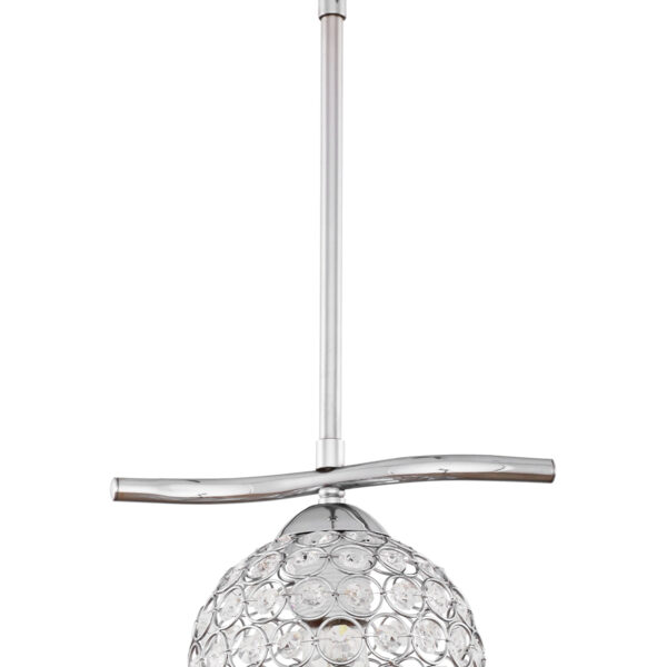 Φωτιστικό μονόφωτο "CAROLINA" μεταλλικό σε χρώμα ασημί Φ28 Ε27