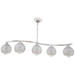 Φωτιστικό πεντάφωτο "CAROLINA" μεταλλικό σε χρώμα ασημί Φ15 Ε27
