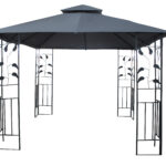 Κιόσκι κήπου μεταλλικό σε ανθρακί χρώμα 3x3