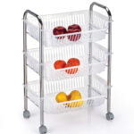 Τρόλεϊ μανάβης κουζίνας 3 θέσεων μεταλλικό 35x35,5x72