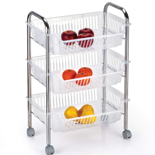 Τρόλεϊ μανάβης κουζίνας 3 θέσεων μεταλλικό 35x35,5x72