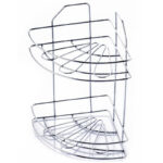 Ραφιέρα μπάνιου γωνιακή με 2 ράφια μεταλλική 47x46x36