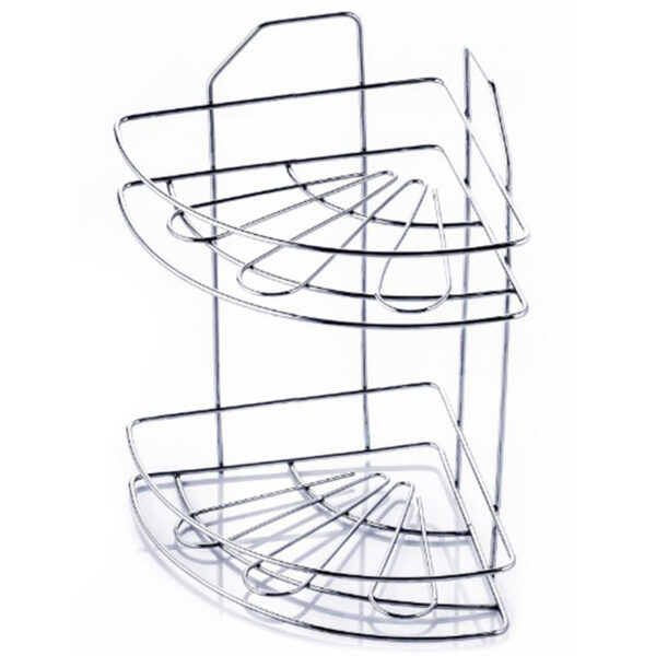 Ραφιέρα μπάνιου γωνιακή με 2 ράφια μεταλλική 47x46x36