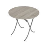 Τραπέζι στρόγγυλο "MOUNTAIN TOP" από mdf/μέταλλο σε χρώμα σονόμα Φ90x75