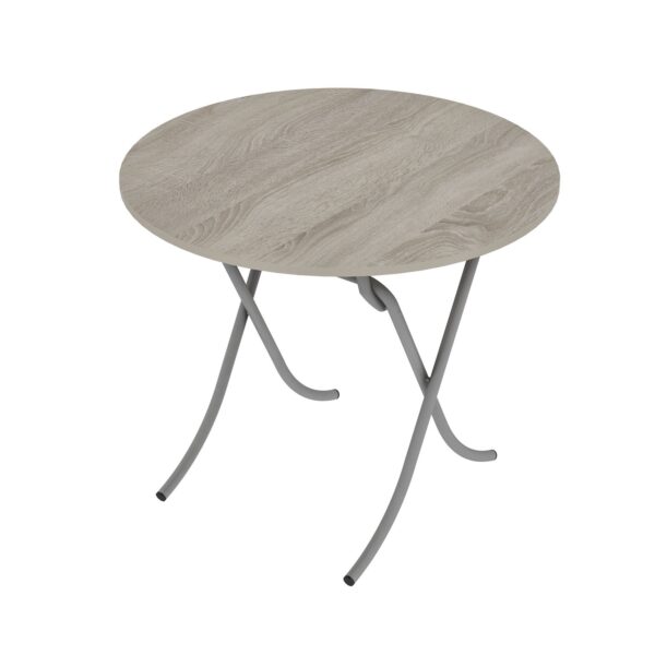 Τραπέζι στρόγγυλο "MOUNTAIN TOP" από mdf/μέταλλο σε χρώμα σονόμα Φ90x75