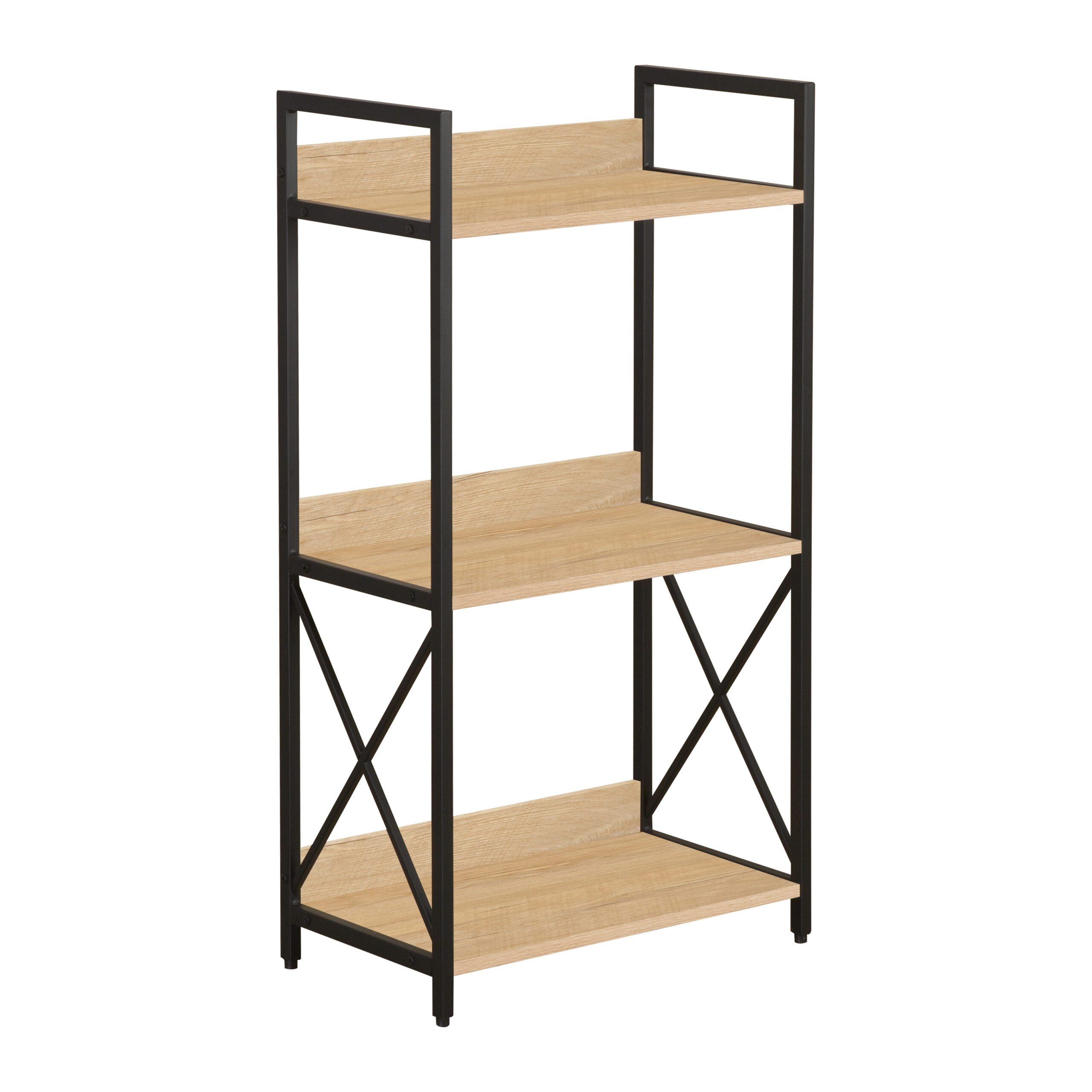 100-03464 Βιβλιοθήκη-ραφιέρα Bakery με 3 ράφια σονόμα-μαύρο 51x30x98 - Image 1