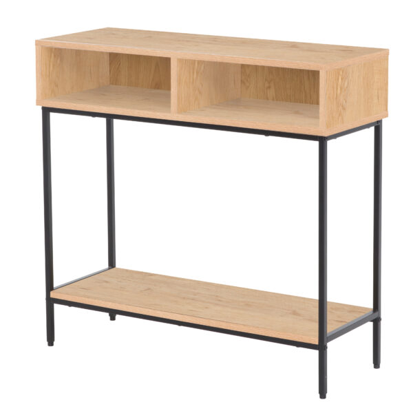 Κονσόλα "Iso" με 2 ράφια sonoma-μαυρο 80x28x76,5εκ