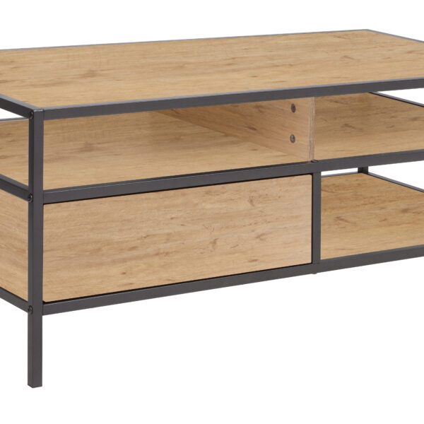 Τραπέζι σαλονιού "Iso" με 3 ράφια σονόμα-μαύρο 100x50x40