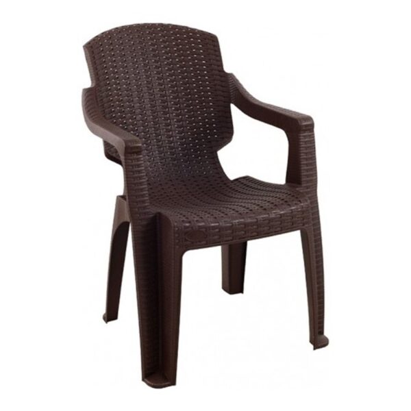 Πολυθρόνα βαρέους τύπου GOLF από PP σε χρώμα καφέ 46x44x90