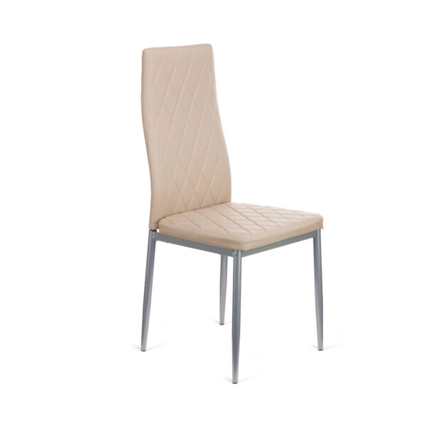 Καρέκλα Viva μέταλλο-PU cappucino-γκρι πόδι 42x48x98