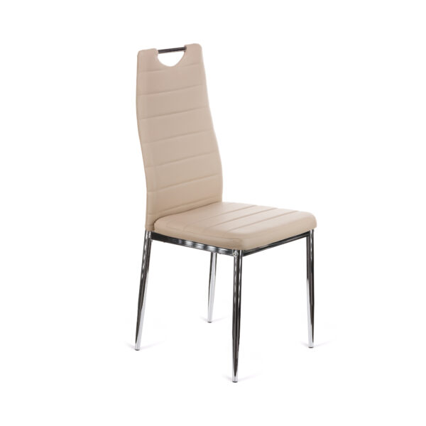 Καρέκλα Tonia PU cappucino-πόδι χρωμίου 52x43x96