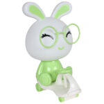 Πορτατίφ παιδικό πλαστικό Ε14 21,5Χ22Χ36 εκ. Λαγός Πατίνι Πράσινο - KESKOR 7848-2