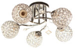 Φωτιστικό οροφής 5 Χ Ε27 Φ56Χ21 εκ. χρώμιο με κρύσταλλα - KESKOR 89399/5CR