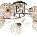 Φωτιστικό οροφής 5 Χ Ε27 Φ56Χ21 εκ. χρώμιο με κρύσταλλα - KESKOR 89399/5CR