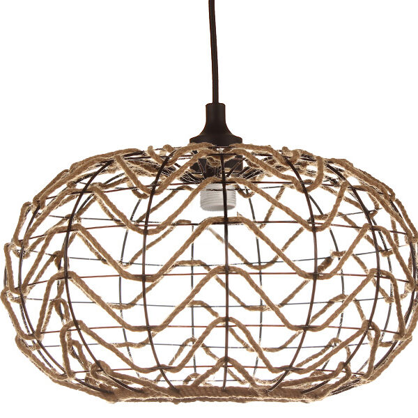 Φωτιστικό μονόφωτο μεταλλικό Ε27 Φ35Χ21 εκ. με σχοινί - KESKOR 7900