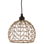 Φωτιστικό μονόφωτο μεταλλικό Ε27 Φ30Χ23 εκ. με σχοινί - KESKOR 7901