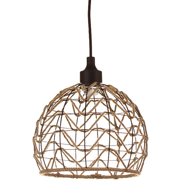 Φωτιστικό μονόφωτο μεταλλικό Ε27 Φ30Χ23 εκ. με σχοινί - KESKOR 7901