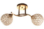 Φωτιστικό οροφής 2 Χ Ε27 Φ45Χ23 εκ. χρυσό με κρύσταλλα - KESKOR 86209/2GD