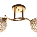 Φωτιστικό οροφής 2 Χ Ε27 Φ45Χ23 εκ. χρυσό με κρύσταλλα - KESKOR 86209/2GD