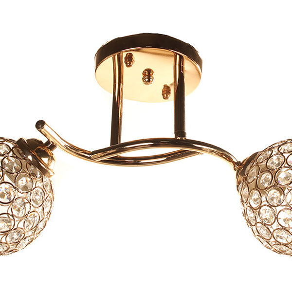 Φωτιστικό οροφής 2 Χ Ε27 Φ45Χ23 εκ. χρυσό με κρύσταλλα - KESKOR 86209/2GD