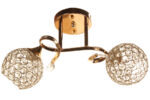 Φωτιστικό οροφής 2 Χ Ε27 Φ44Χ25 εκ. χρυσό με κρύσταλλα - KESKOR 1948/2 GD