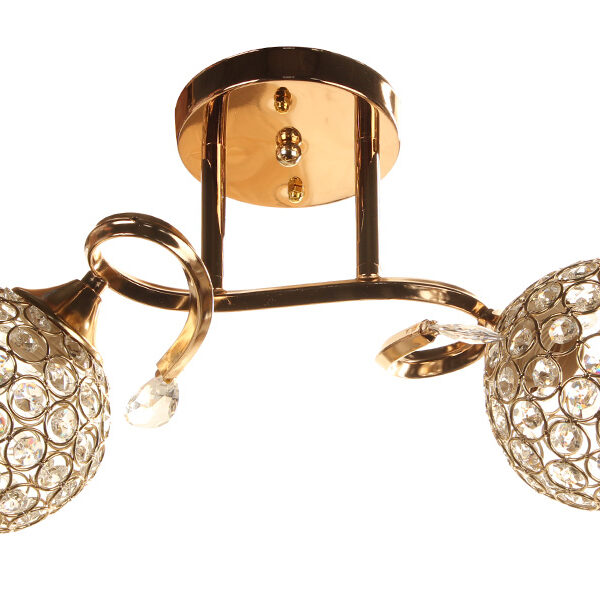 Φωτιστικό οροφής 2 Χ Ε27 Φ44Χ25 εκ. χρυσό με κρύσταλλα - KESKOR 1948/2 GD