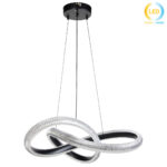 Φωτιστικό μεταλλικό κρεμαστό LED 48W Φ60Χ15 εκ. μαύρο με ακρυλικό - KESKOR 175901