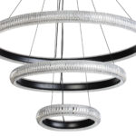 Φωτιστικό μεταλλικό κρεμαστό LED 80W Φ63-Φ43-Φ23 εκ. μαύρο με ακρυλικό - KESKOR 175902 - Image 2