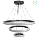 Φωτιστικό μεταλλικό κρεμαστό LED 80W Φ63-Φ43-Φ23 εκ. μαύρο με ακρυλικό - KESKOR 175902 - Image 4