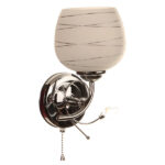 Απλίκα τοίχου μεταλλική Ε27 12Χ14Χ24 εκ. χρώμιο με γυαλί - KESKOR 9637/1 CH