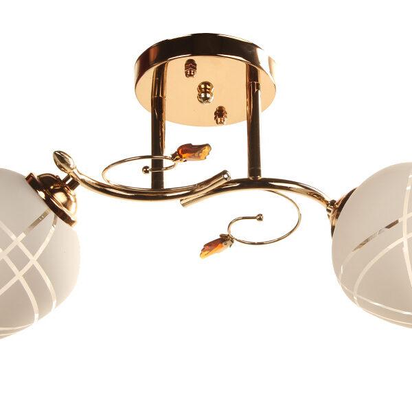 Φωτιστικό οροφής 2 Χ Ε27 Φ45Χ25 εκ. χρυσό με γυαλιά  - KESKOR 7391/2 GD