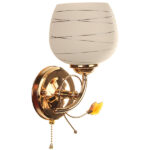 Απλίκα τοίχου μεταλλική Ε27 12Χ14Χ24 εκ. χρυσό με γυαλί - KESKOR 9637/1 GD