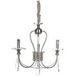 Φωτιστικό κρεμαστό 3 Χ Ε14 Φ52Χ50 εκ. νίκελ ματ με κρύσταλλα - KESKOR 8986/3