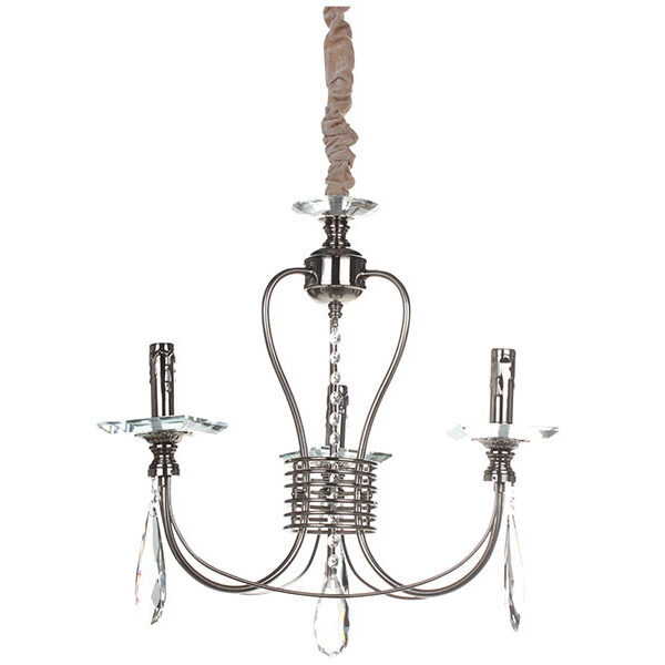 Φωτιστικό κρεμαστό 3 Χ Ε14 Φ52Χ50 εκ. νίκελ ματ με κρύσταλλα - KESKOR 8986/3