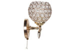 Απλίκα τοίχου μεταλλική Ε27 12Χ14Χ19 εκ. χρυσό με κρύσταλλα - KESKOR 9578/01GD - Image 2