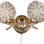 Απλίκα τοίχου μεταλλική 2 Χ Ε27 30Χ13Χ19 εκ. χρυσή με κρύσταλλα - KESKOR 9578/02GD