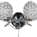 Απλίκα τοίχου μεταλλική 2 Χ Ε27 30Χ13Χ19 εκ. χρώμιο με κρύσταλλα - KESKOR 9578/2CR