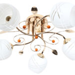 Φωτιστικό οροφής 5 Χ Ε27 Φ54Χ24 εκ. χρυσό με γυαλιά - KESKOR 7308/5