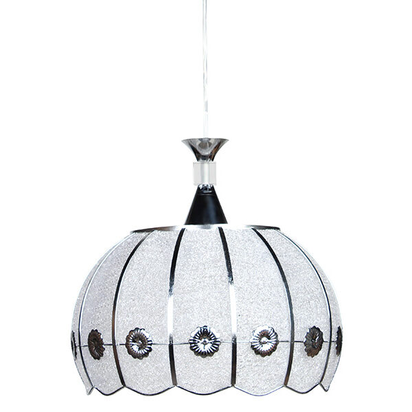 Φωτιστικό ακρυλικό μονόφωτο Ε27 Φ32Χ32 εκ. χρώμιο - KESKOR 9940/1