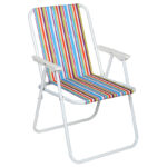 Καρέκλα παραλίας μεταλλική πτυσσόμενη ριγέ – KESKOR 04743-7