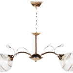 Φωτιστικό κρεμαστό 2 Χ Ε27 53Χ13Χ26 εκ. χρυσό με γυαλιά - KESKOR 6610/2