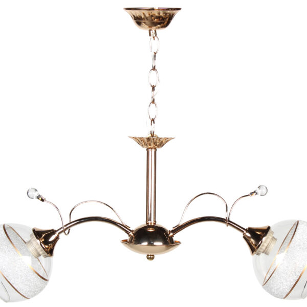 Φωτιστικό κρεμαστό 2 Χ Ε27 53Χ13Χ26 εκ. χρυσό με γυαλιά - KESKOR 6610/2