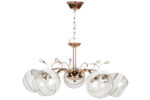 Φωτιστικό κρεμαστό 5 Χ Ε27 Φ58Χ26 εκ. χρυσό με γυαλιά - KESKOR 6610/5