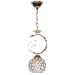 Φωτιστικό μονόφωτο μεταλλικό Ε27 14Χ12Χ31 εκ. χρυσό με κρύσταλλα - KESKOR 9952/1 FGD