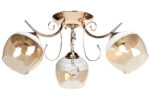 Φωτιστικό οροφής 3 Χ Ε27 Φ56Χ22 εκ. χρυσό με γυαλιά και κρύσταλλα  - KESKOR 6677A/3 FGD