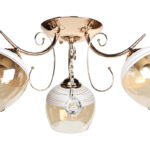 Φωτιστικό οροφής 3 Χ Ε27 Φ56Χ22 εκ. χρυσό με γυαλιά και κρύσταλλα  - KESKOR 6677A/3 FGD